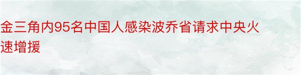 金三角内95名中国人感染波乔省请求中央火速增援